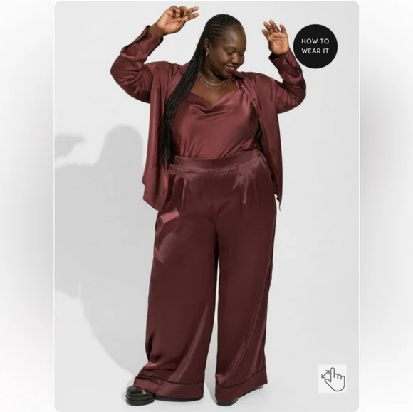 NWT Torrid Madison Satin Button-Up Long Sleeve Shirt Size 1X 14-16 - Picture 3 of 9